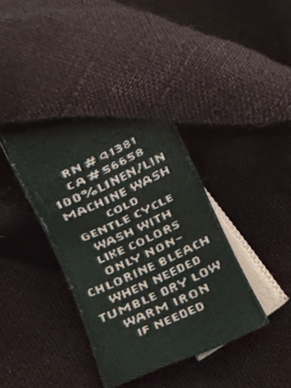 Lauren Ralph Lauren Polo Black Linen Dolman Short-Sleeve Button-Front Shirt XL - Picture 8 of 8